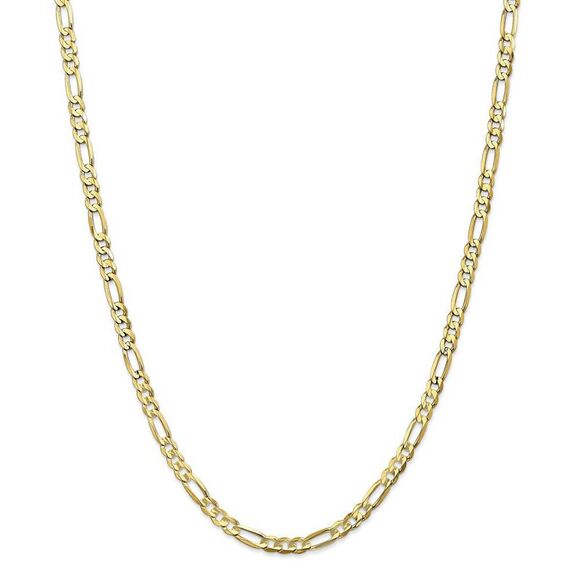 4.5mm, 10k Yellow Gold, Concave Figaro Chain Necklace, 26 Inch - Picture 3 of 8